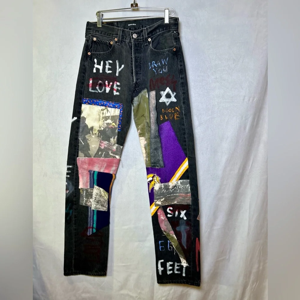 Guernika Levi’s 501 Hand-Painted Jeans Reworked Art Denim Collectible 29x34 RARE - Picture 15 of 16